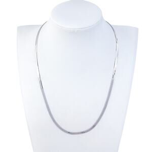 Vintage Italy Sterling Silver 925 3.2mm Herringbone Chain Necklace 18”